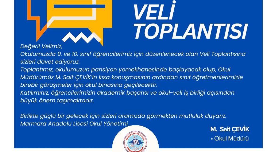 2024-2025 Eğitim Öğretim Yılı Veli Toplantısı